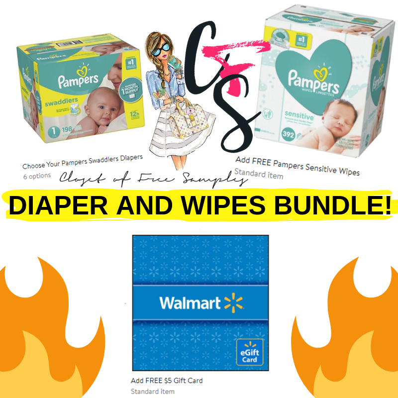 FREE $5 Gift Card + Pampers Sensitive Wipes with Purchase of Pampers Swaddlers Diapers