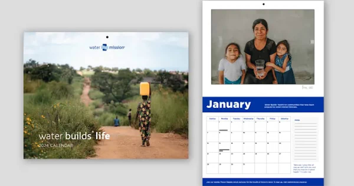 FREE 2024 Water Mission Calendar closetsamples