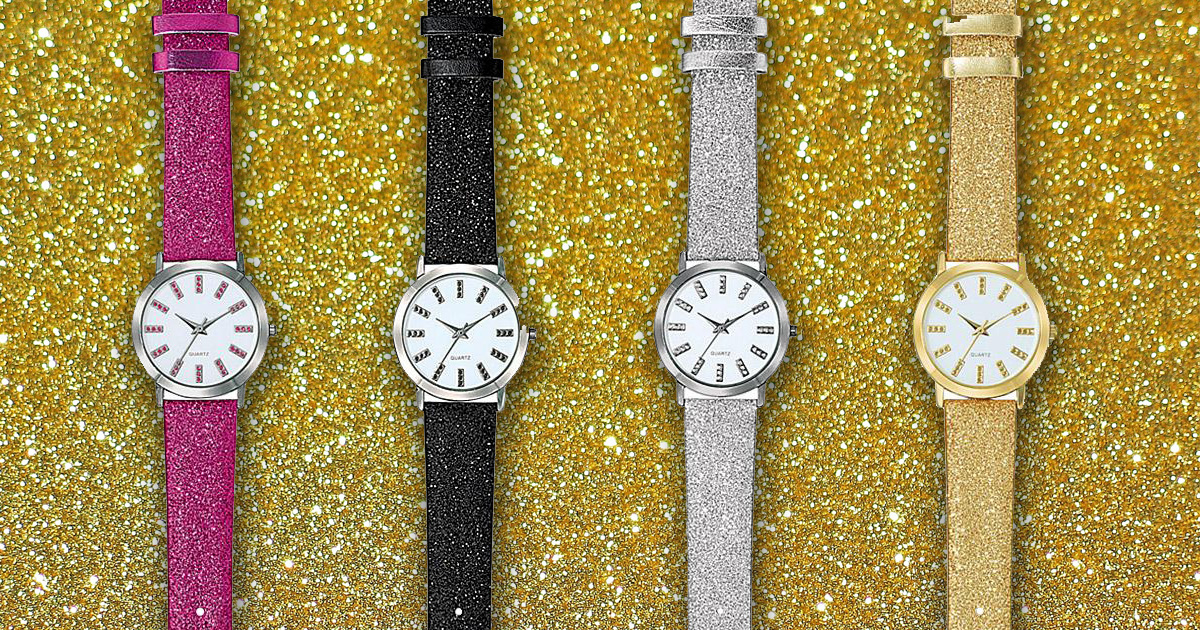 Avon Glitter Glam Strap Watch