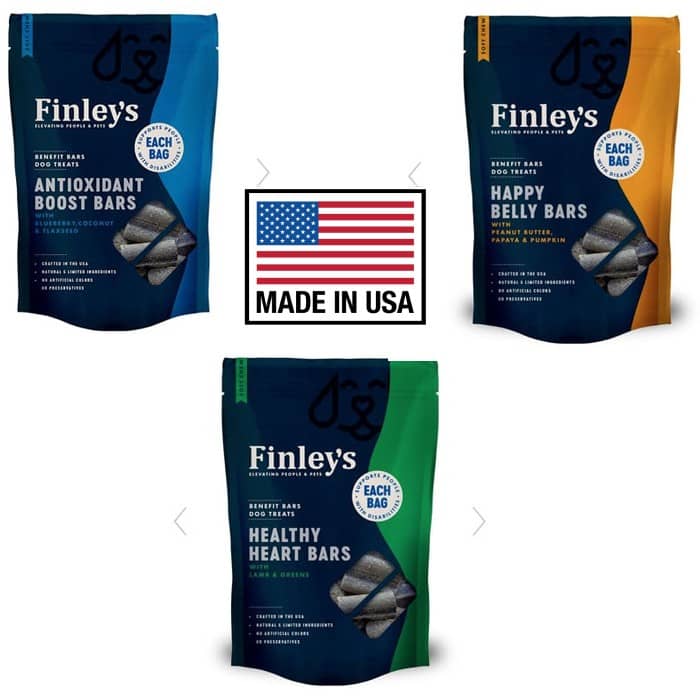 4 Bags of Finleys Soft Chew Bars Dog Treats closetsamples
