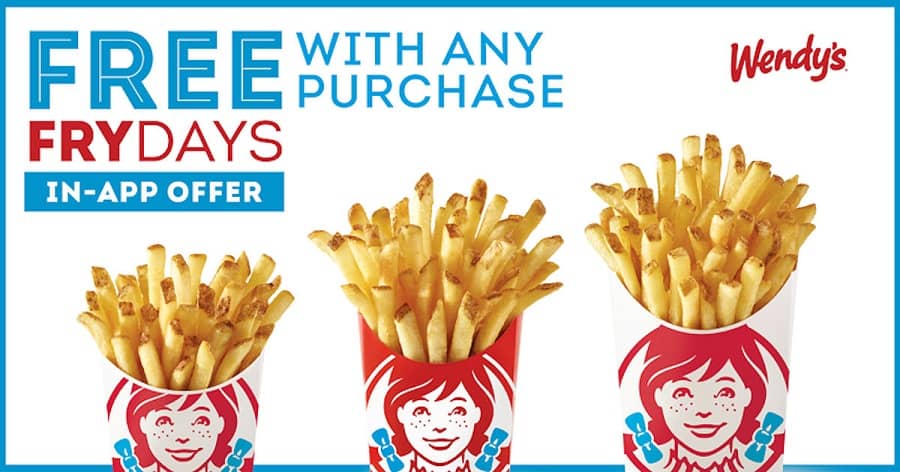 FREE Fries Every Friday at Wendys closetsamples