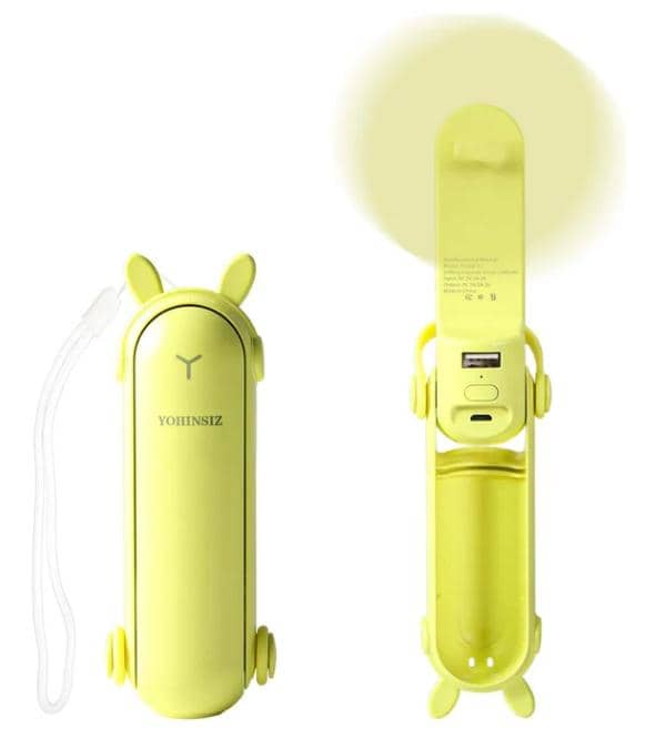 Personal Handheld Mini Fan Power Bank Flashlight closetsamples