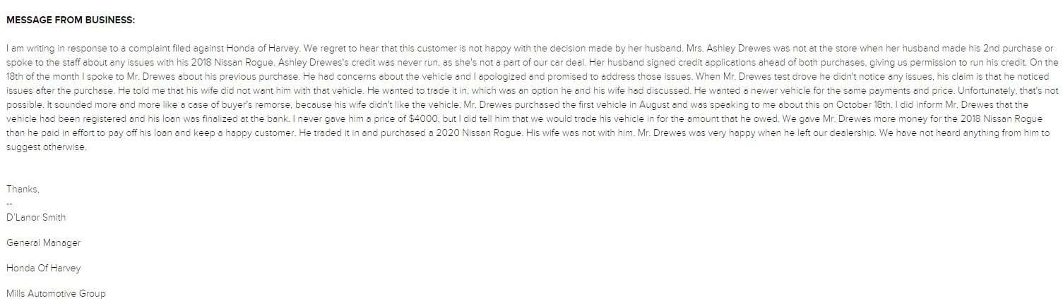 Beware of Honda of Harvey The WORST experience at a car dealership BBB